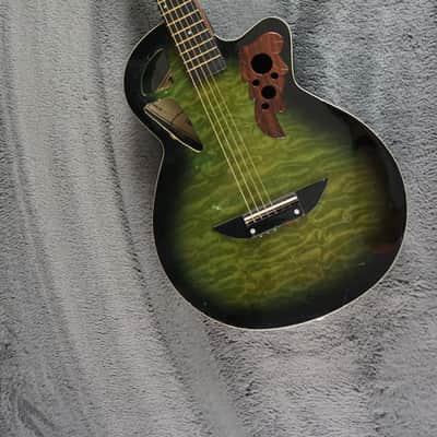 Nikko Guitar 3823 - Quilted Green Acoustic Guitar image 4