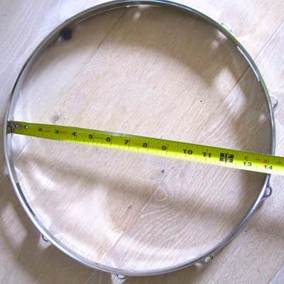 14" 10-Lug Triple-Flanged Snare Side Hoop Rim Chrome NOS image 2