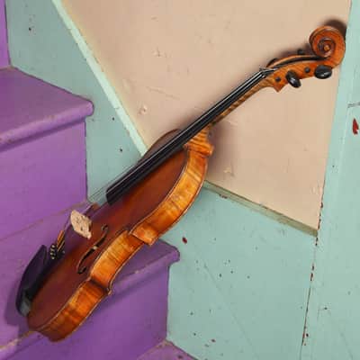 1920s German Highly-Figured Strad-Copy 4/4 Violin (VIDEO! Fresh Work, Ready) image 16