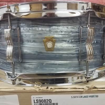 Ludwig *Pre-Order* Legacy Mahogany Vintage Blue Oyster Jazz Fest 5.5x14" Snare Drum w/Internal Muffler | Made in the USA | NEW | Special Order | Authorized Dealer image 2
