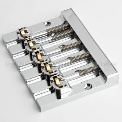 NEW Hipshot 5K501C Kickass 5 STRING Bass BRIDGE Retrofits Badass V Bass - CHROME image 4