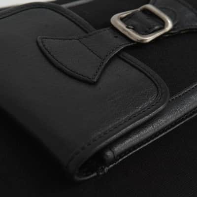 Harvest Fine Leather Black Buffalo & Canvas Electric Bass Guitar Gig Bag image 9