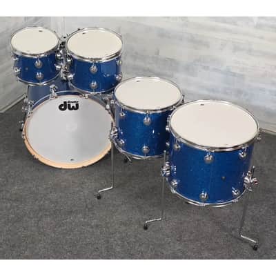 Used DW Collectors VLT 333 Maple 6pc Drum Set Blue Glass - Very Good image 8