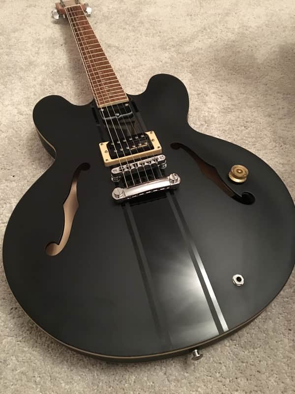 Tom Delonge ES-333 Gibson Copy Matte Black Blink-182 | Reverb