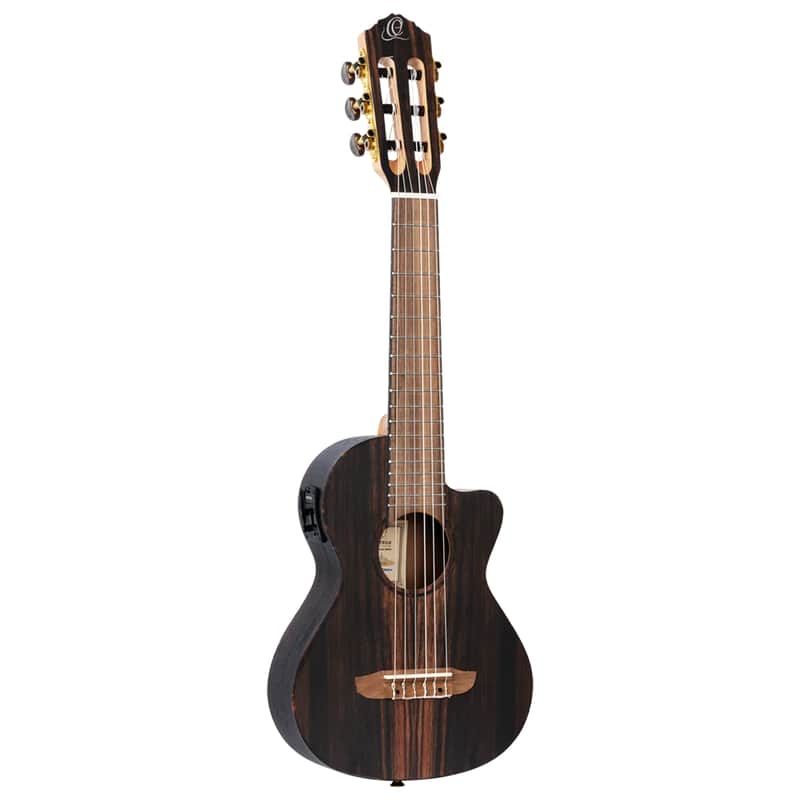 Ortega RGL5EB-CE Mini Travel Series Ebony Top Mahogany Neck 1/8 Size 6-String Acoustic-Electric Guitarlele image 1