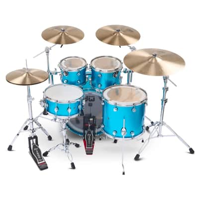 DW DWe 5pc Complete Electronic/Acoustic Drum Set w/Roland V51 Laser Blue Metallic image 5