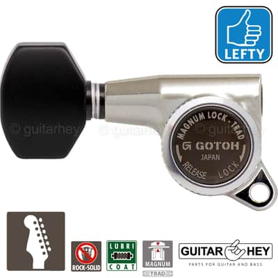 NEW Gotoh SG381-B07 MGT 6 In-Line Set Locking Tuners LEFT-HANDED - NICKEL