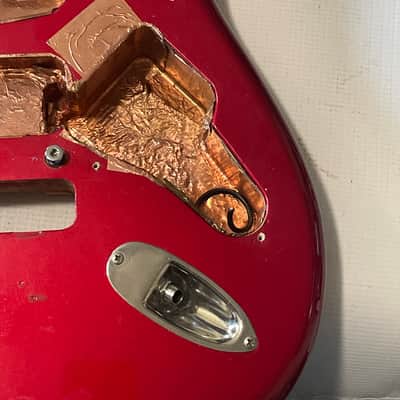 1983-84 Japan ESP Kramer Pacer Deluxe Globe Series Candy Apple Red Semi Loaded Guitar Body Floyd Ready image 12