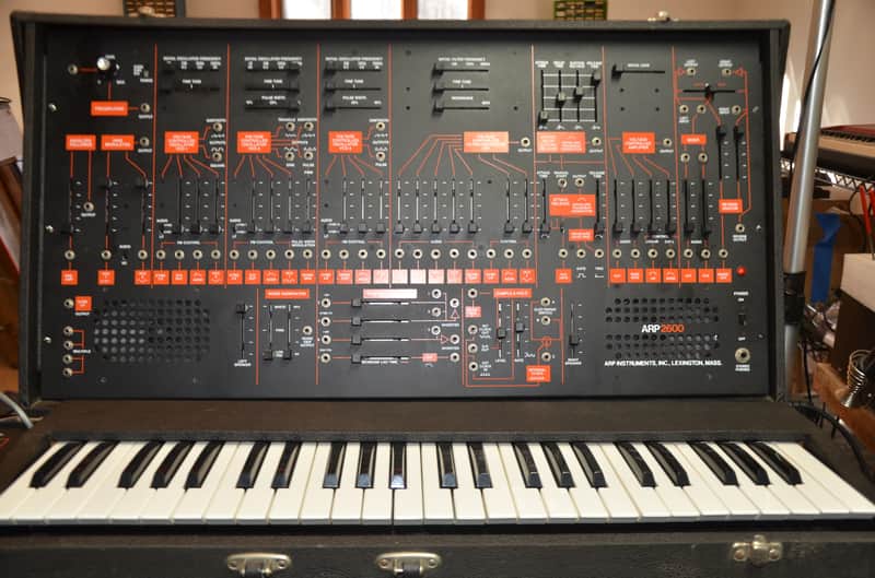 ARP 2600 with 3620 Keyboard.  Orange/Black image 1