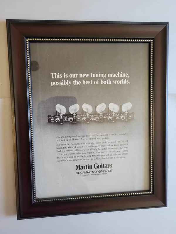 1973 Martin Guitars Promotional Ad Framed Martin New Tuning Machines Original image 1