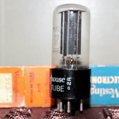 MARCONI 5Y3GT VT-197 BLACK PLATE O GETTER NOS+ NIB VINTAGE 1960'S FOR WESTINGHOUSE image 2