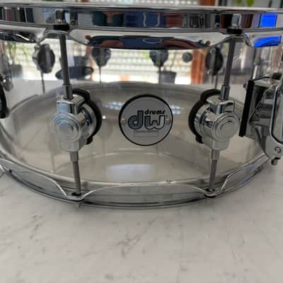 DW Design Series Acrylic 6x14" Snare Drum 2015 - Present - Clear Acrylic image 2