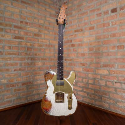Paoletti Nancy Loft SH “Relic White Over Sunburst” Handcrafted Italian Reclaimed Chestnut Roasted Maple image 2