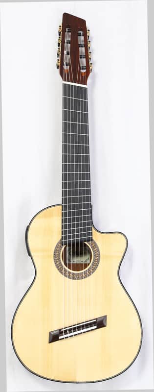 Agile Renaissance 82527 Classical 8 String Nylon String  Fan Fret Acoustic Guitar  Natural image 1