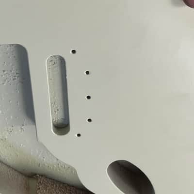 lefty G&L Fullerton Legacy guitar body USA Fullerton Alder Vintage Tint Satin White image 6