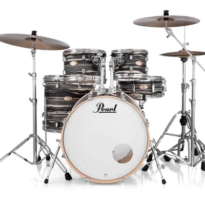 Pearl Decade Maple Artisan Limited Edition 5-pc. Shell Pack With All Maple Shells, Satin Lacquer Finish Black Satin Marble image 7