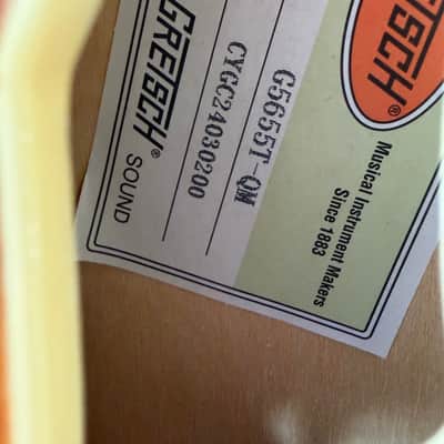 2024 Gretsch G5655T-QM Electromatic Center Block Jr. Hard Shell Case - Sweet Tea image 5