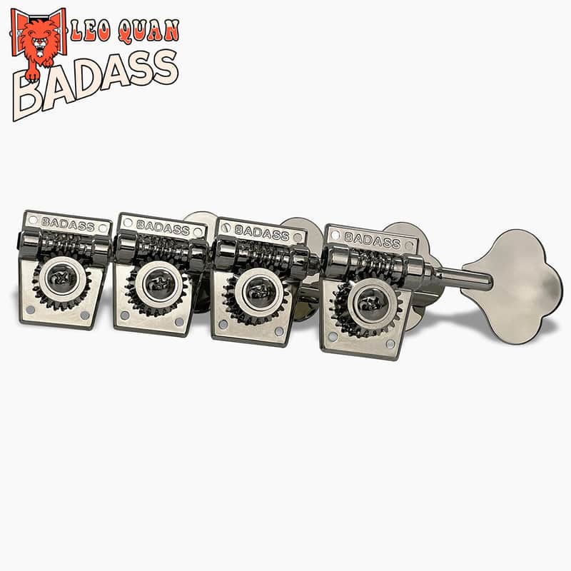 Leo Quan Badass OGT Open-Gear Bass Tuners - Large Post, 4-In-Line - Nickel image 1