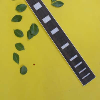 Unfinished Electric Guitar Ebony Fretboard 22 Fret Guitar Neck 24.75 Inch White Block Inlay (22fret 24.75 inch) image 5