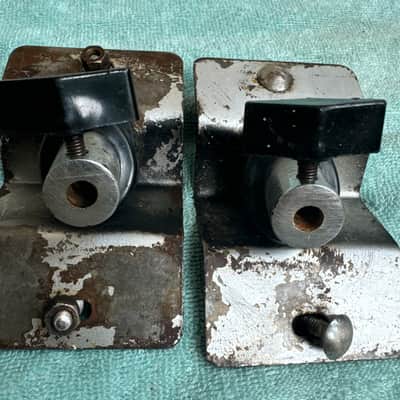 Sonor Pair (two) Vintage Teardrop Phonic Bass Drum Spur Bracket Parts 70s - Metal image 3