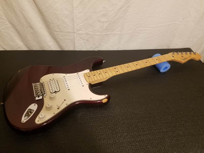 Fender Standard Stratocaster HSS 2006 60th Anniversary Midnight Wine Red Humbucker Maple Neck MIM image 1