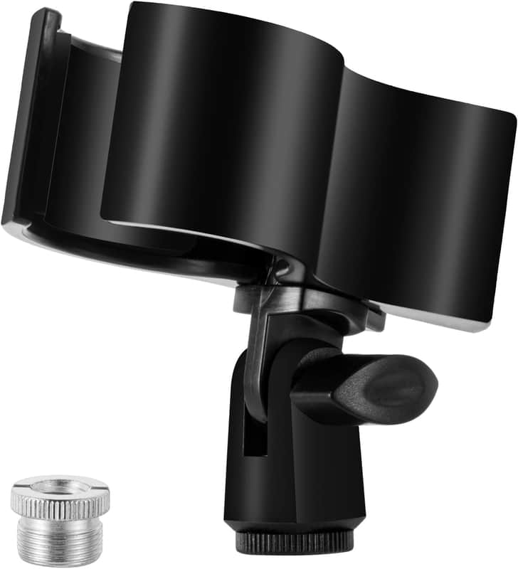 Large Microphone Clip Holder | Universal Mic Mount for Microphones 1.26 to 2.3 Inch Diameter image 1
