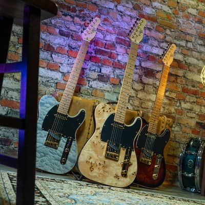 Michael Kelly MK50MNBMSN Mod Shop 50 Duncan Quilt Maple Top Swamp Ash Body Roasted Maple Neck 6-String Electric Guitar image 5