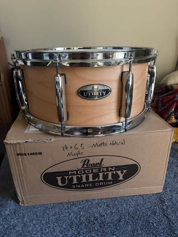 Pearl MUS1465M/C224 Modern Utility 14x6.5" Maple Snare Drum 2010s - Matte Natural image 1