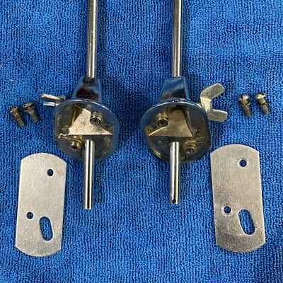 Vintage Bass Drum Spurs And Mounts, Chrome Good Condition image 4