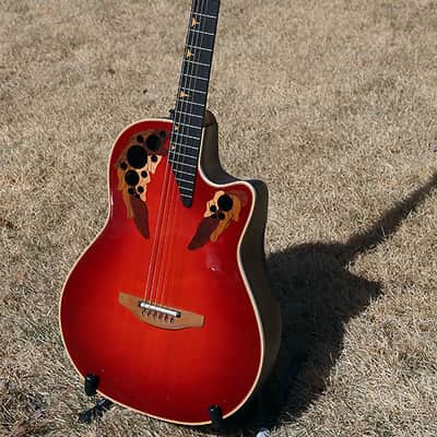 Rare 1997 Ovation Longneck DS-768 in Cherry Cherryburst image 2