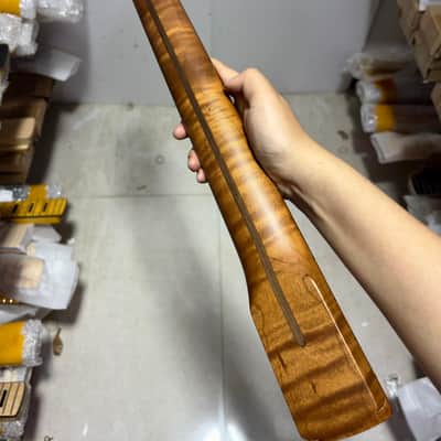Reverse Big head 22 Fret Roasted Flame Maple eletrick guitar neck 25.5 inch replace image 8