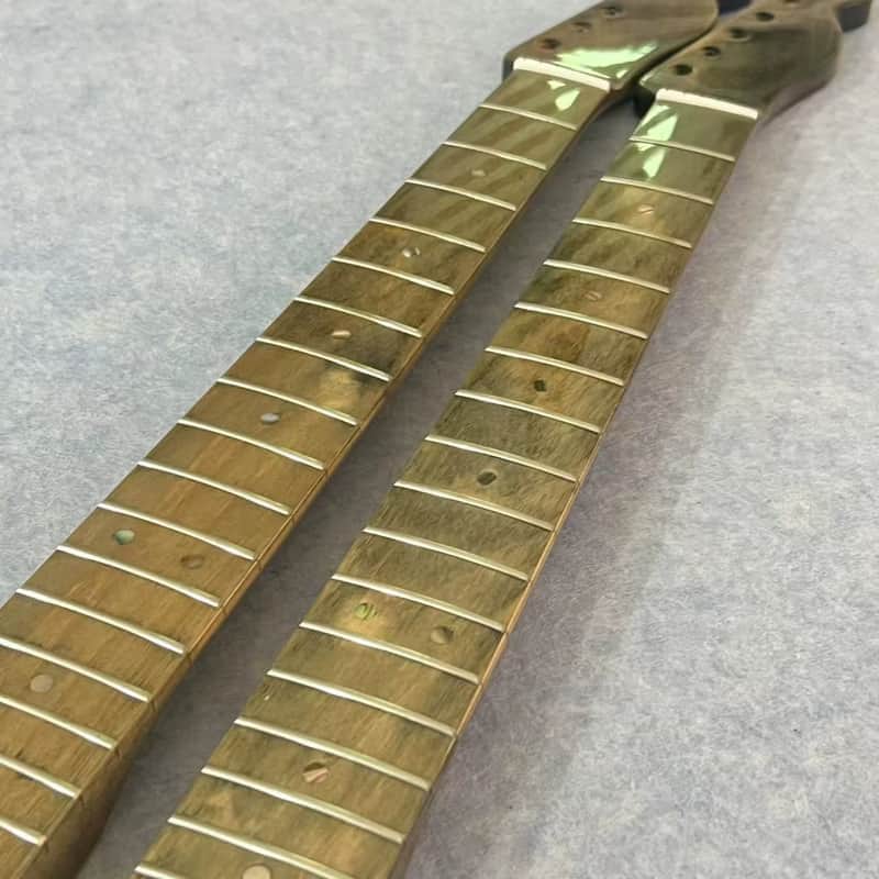Custom Finish Stained Guitat Tele Style Maple Wood Neck, 21 Frets Fingerboard image 1