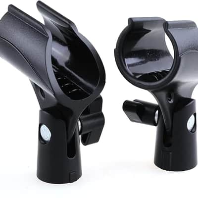 2PC Stands Black Mic Clip for Microphone Mic Clip Holder for Mic Stand with 5/8" Male to 3/8" Female Adapter, 2-pack image 4