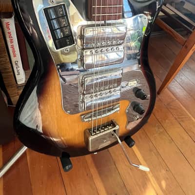 Melody Plus RD4V 1965 4 Pickup Sunburst Vintage Electric Guitar Teisco Kawai Guyatone image 3