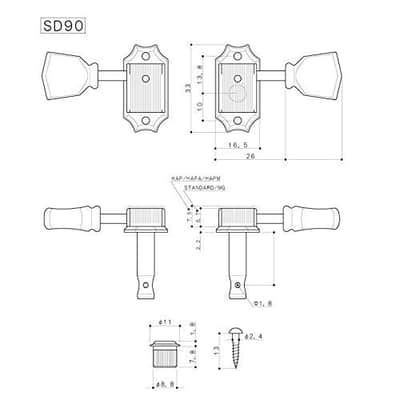 Gotoh Vintage Oval Knob Tuners Nickel (3 per side) image 3