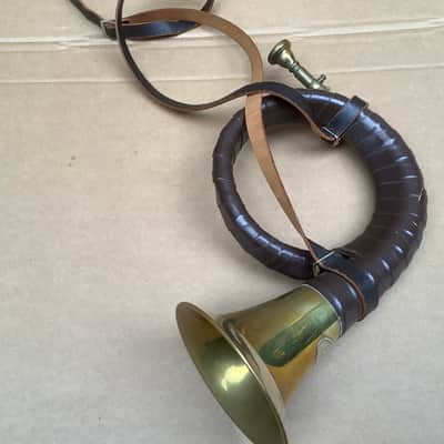 Vintage  FÜRST Fuerst PLESS Jagdhorn leater Ledergurt Jagd hunting Horn Germany image 15