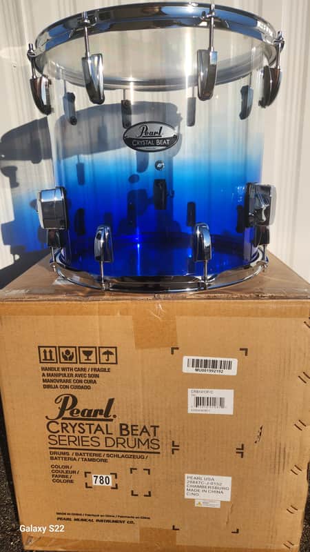 Pearl Crystal Beat 14x13" Limited Edition Glacier Fade Acrylic Floor Tom Drum w/Legs | NEW Authorized Dealer image 1