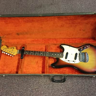 1970 Fender Mustang Electric Guitar Sunburst Vintage USA image 15