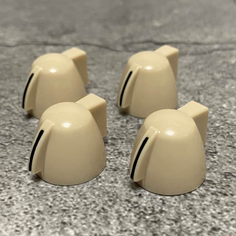 4 x Tea Kettle Coffee Pot Chicken Head Guitar Knobs Pedal Amp Pointer Knob 6mm Push On - Cream image 1