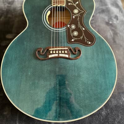 Gibson SJ-200 Custom Shop Made 2 Measure Limited Edition 2024 Blue Top - Natural Flame Back image 4