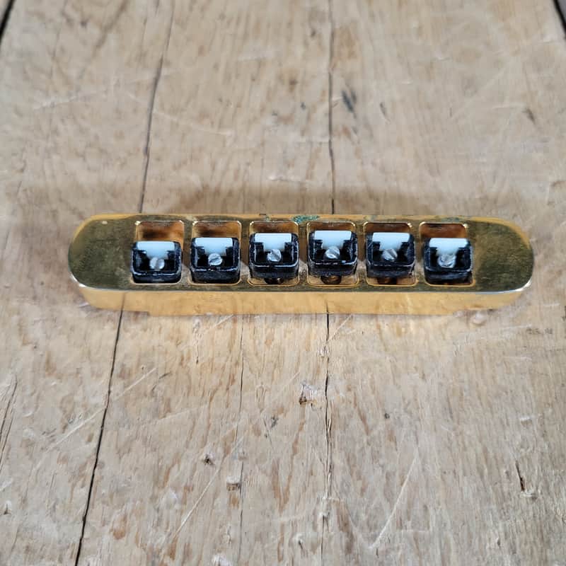 Gibson Three Point Top Adjust Gold Tune-o-Matic Bridge Explorer etc- Gold image 1