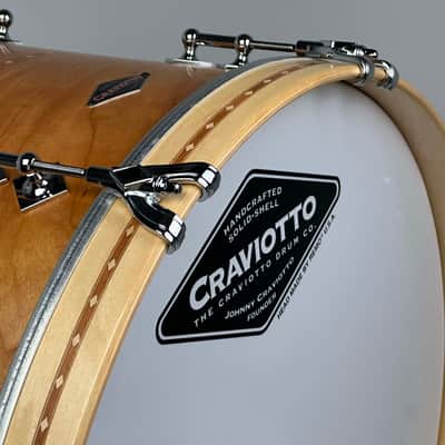 Craviotto 20/12/14" Solid Cherry Drum Set w/ Cherry Inlay - Kit #1161 image 10