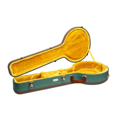 Crossrock Master Series - Wooden 5-string Resonator styles of Banjos Case - Security Lock, Genuine Leather Handle, Reinforced Hardware, Metal Feet, Storage Space- Malachite Blue Tweed image 5