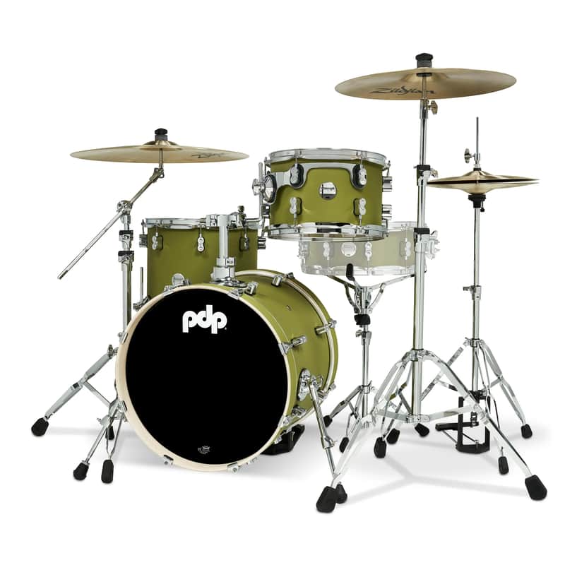 PDP Concept Maple Drum Kit 18-12-14in - Satin Olive image 1