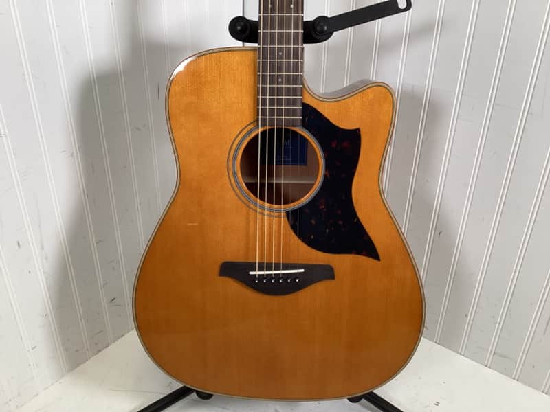 Yamaha A1M Dreadnought Acoustic-Electric with Cutaway Natural | Reverb