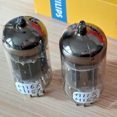 Perfect 1973 NOS NIB MULLARD Blackburn ecc83 12AX7 matched pair CLOSE CODE  UK EXTRA STRONG  Philips label, I63 model, best preamp tube, Orange Hiwatt Marshall image 4