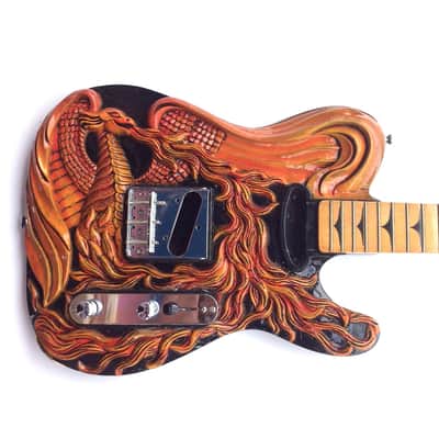 DIY Guitar Kit Telecaster Project Builder Custom Carved Phoenix Solid Alder Tele Body image 1