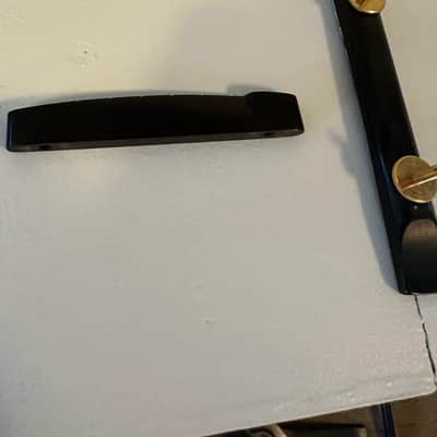 Custom Built Jazz guitar bridge - Polished ebony image 3