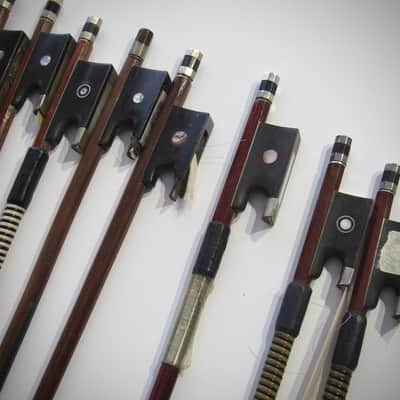 German Violin Bows Various Makers High Quality 4/4, 7/8, 3/4, & 1/2 Sizes Lot of Ten (10) Circa-1900s-Brown image 6
