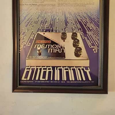 1978 Electro-Harmonix Pedals Color Promotional Ad Framed Deluxe Memory Man Pedal Original